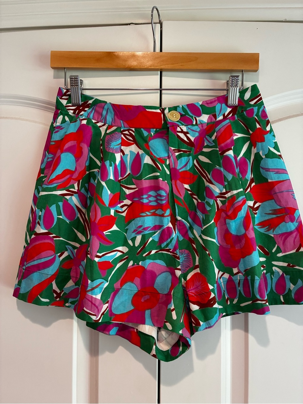 RHODE Multicolor White Fluer Tropicale Print Walker Short Sz 6 NWT